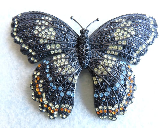 Spectacular Limited Edition  #292 Joan Rivers Huge Crystal Butterfly Brooch