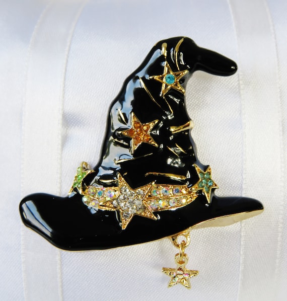 Super Sale/large Vintage Witches Hat With Crystal Stars  display picture 1