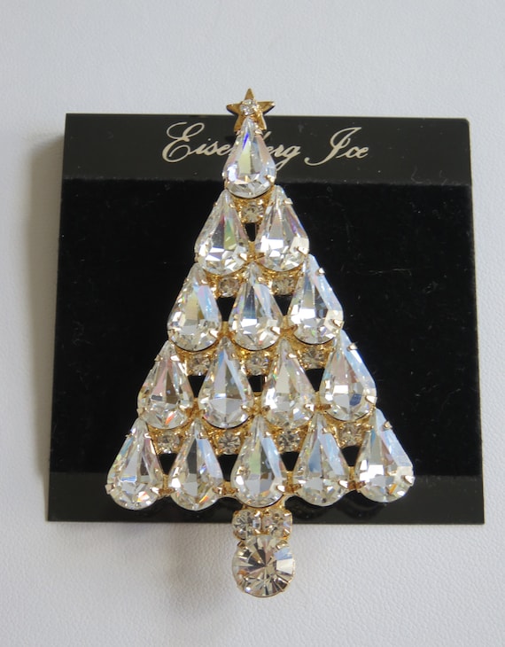 Blinding Eisenberg Ice Crystal Christmas Tree Brooch Pin Etsy
