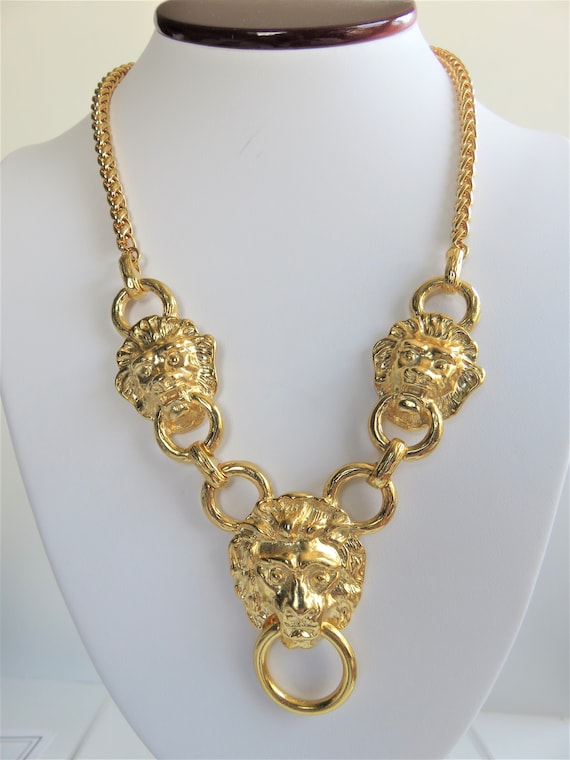 Kenneth J Lion Gold Tone Necklace - Etsy