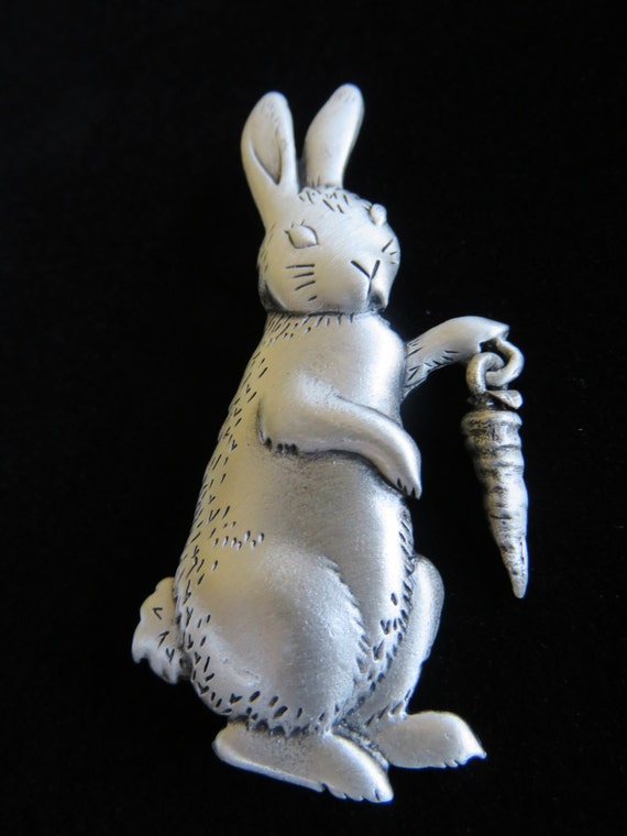 JJ Jonette Silver Pewter Bunny With Articulating … - image 3