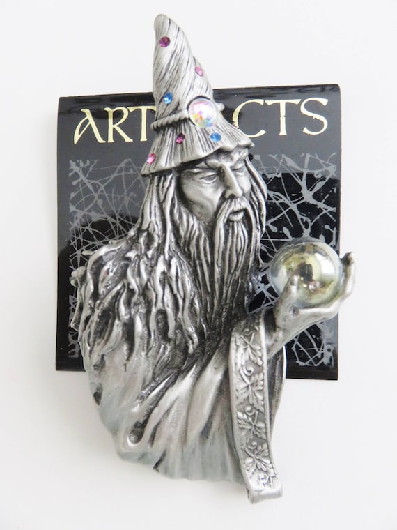 JJ Jonette Mystical Merlin The Wizard Brooch Pin