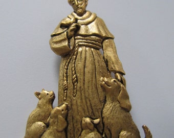 JJ Jonette Saint Francis Of Assisi Patron Saint Of Animals Brooch Pin
