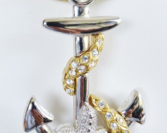 Kenneth J Lane Gold & Silver Nautical Brooch And Pendant