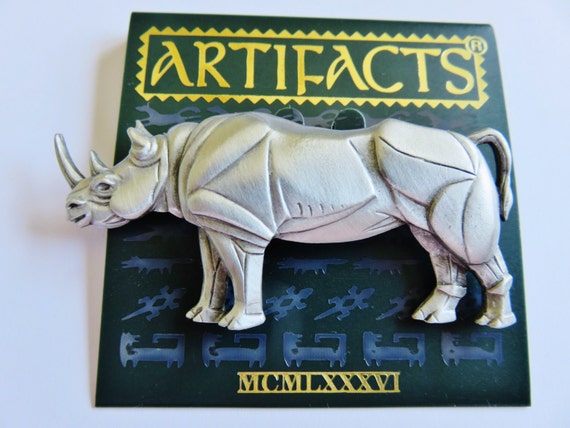 Sale/ JJ Jonette African Rhinoceros Brooch Pin - image 2