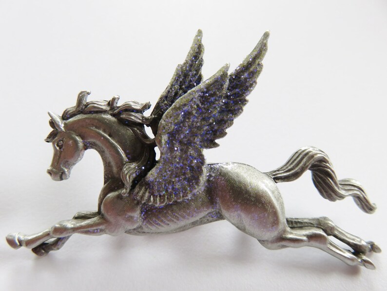 JJ Jonette Majestic Silver Pegasus Flying Horse Brooch Pin - Etsy