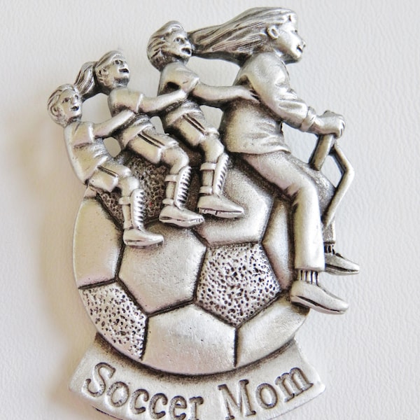 Spoontiques Whimsical Soccer Mom Brooch Pin