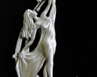 Petite Broche Ancienne Style Art Nouveau - Genre Mucha - Occasion Vintage