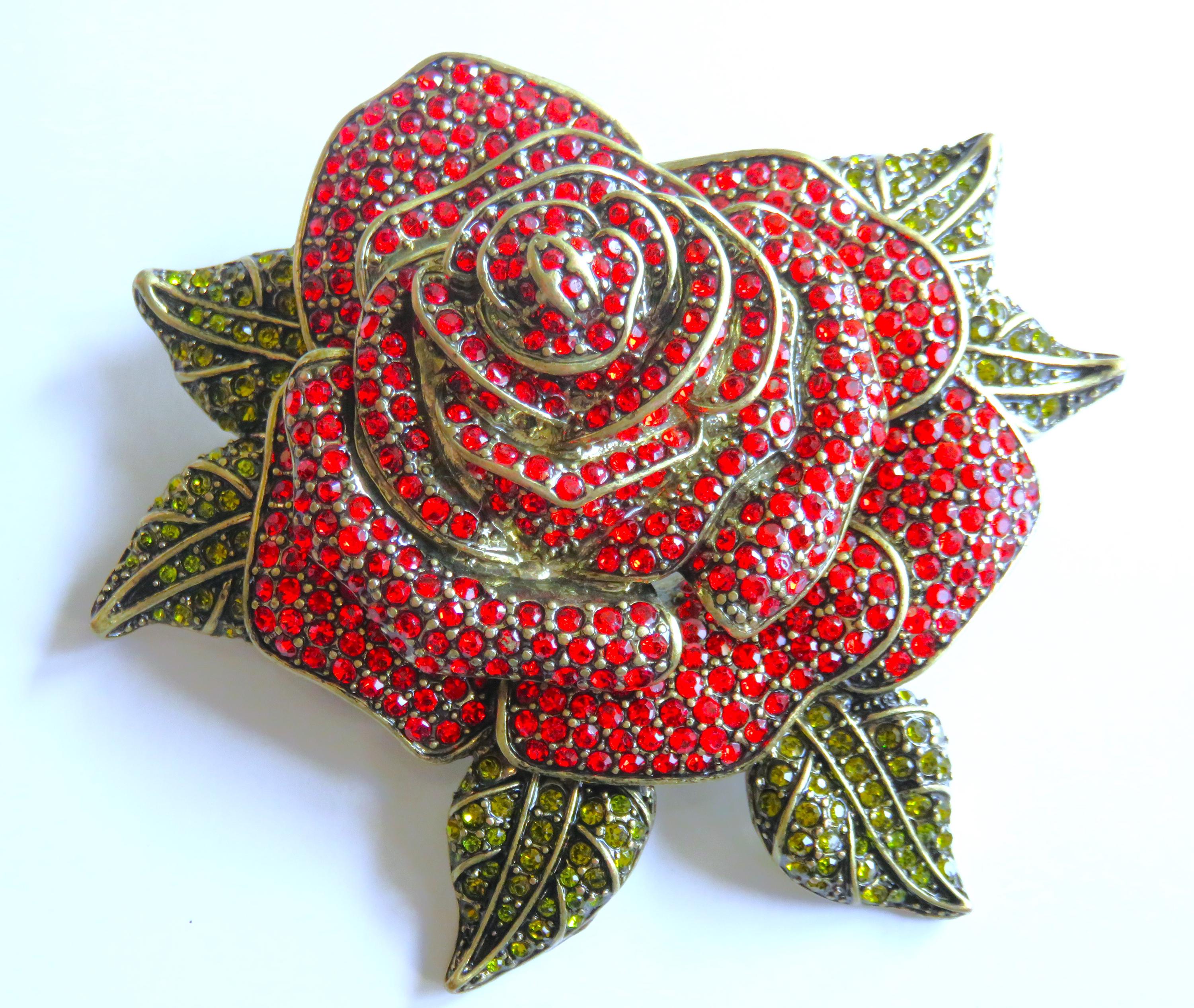 Heid Daus Gorgeous Large Rose Brooch - Etsy
