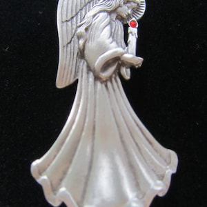 JJ Jonette Serene Angel Holding Red Flame Candle