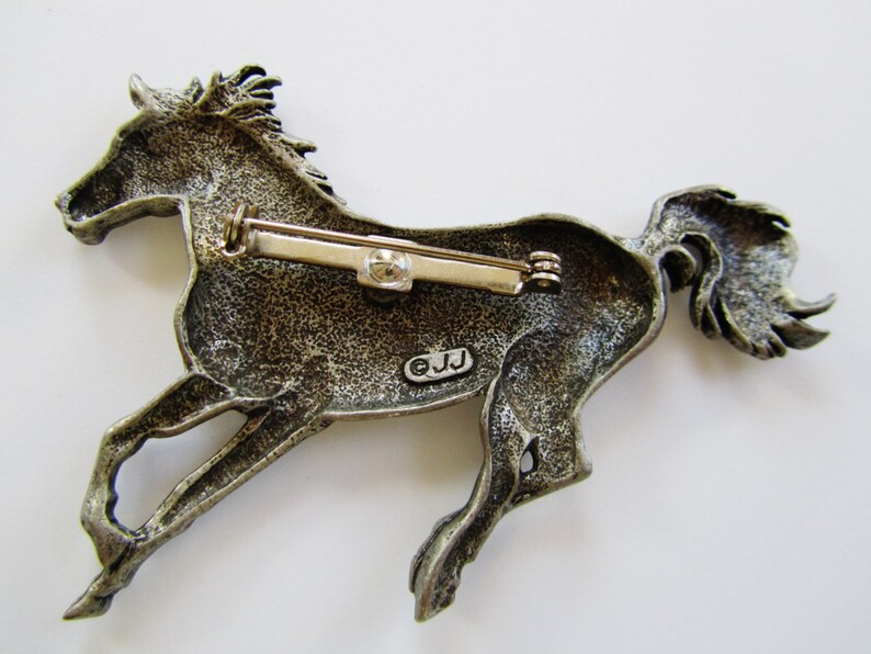 Super Sale/ JJ Jonette Galloping Horse Brooch Pin/ Horse lover gift image 2