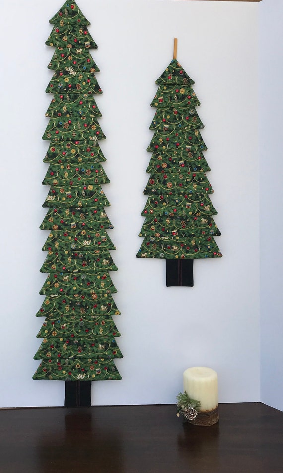 TREE WALL HANGING Embellished Fabric Christmas Tree Green Etsy