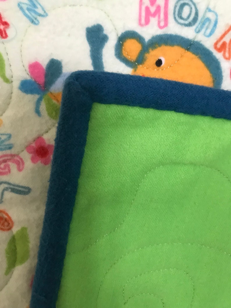 quilted baby blanket soft green quilt jungle animal quilt baby gift flannel quilted blanket SALE: Baby Quilt Handmade