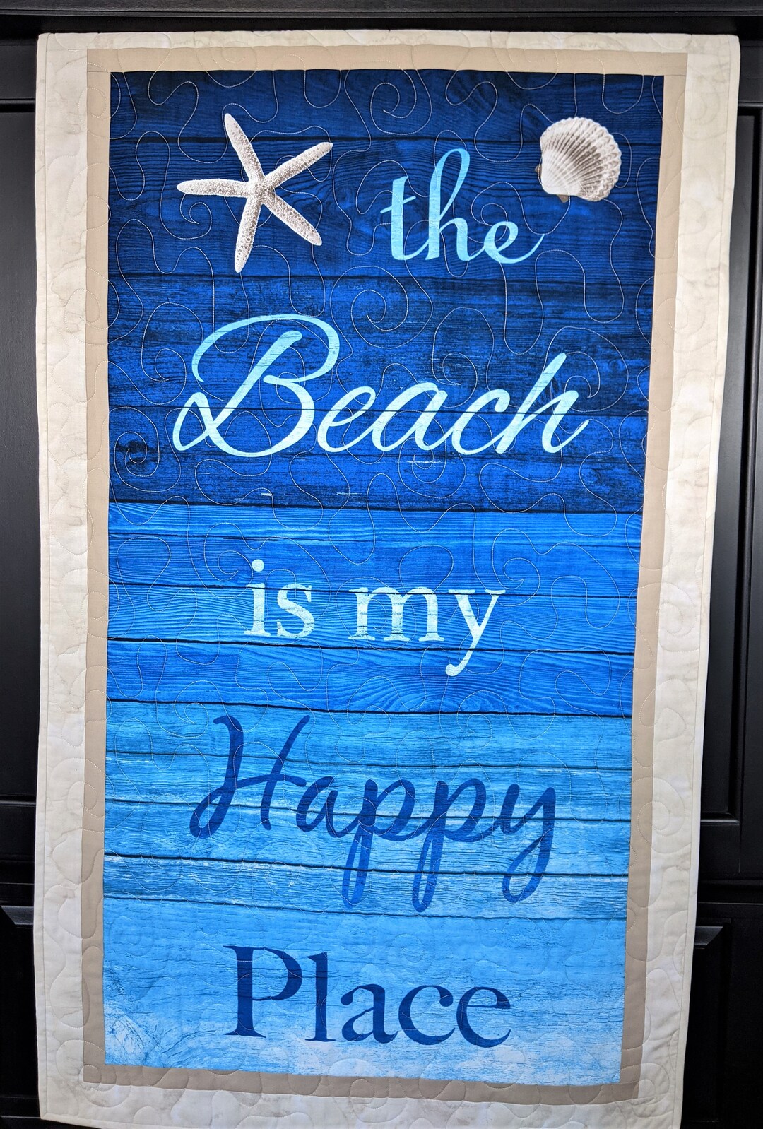 HANDMADE WALL HANGING Quilted the Beach is My Happy Place Etsy