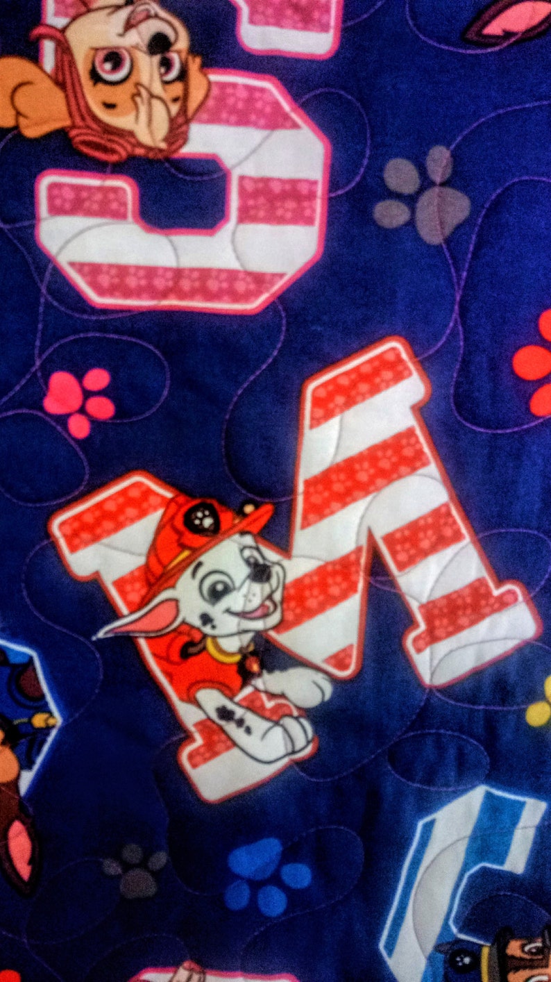 PAW PATROL QUILT baby/toddler girl quilt handmade blue Etsy