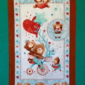 SALE:  Baby Boy Quilt, Baby Boy Handmade Quilt, Bears Boys Quilt, Blue-Orange-Green Quilt, Toddler Boys Quilt, Little Boys Quilt, Nursery