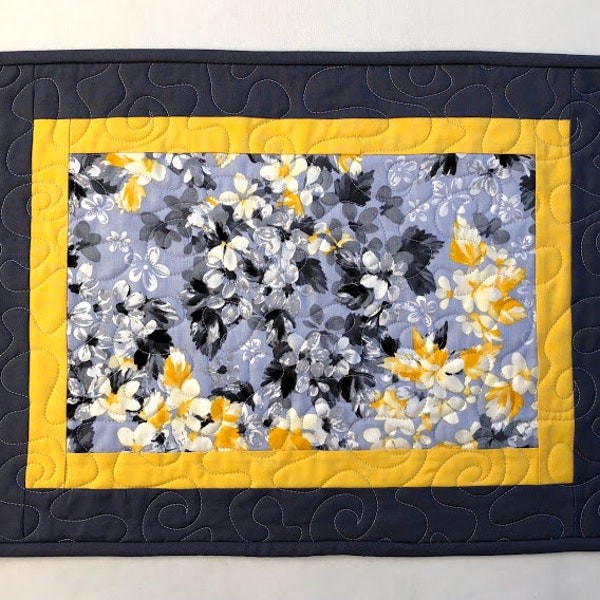 Yellow Gray Placemat Etsy
