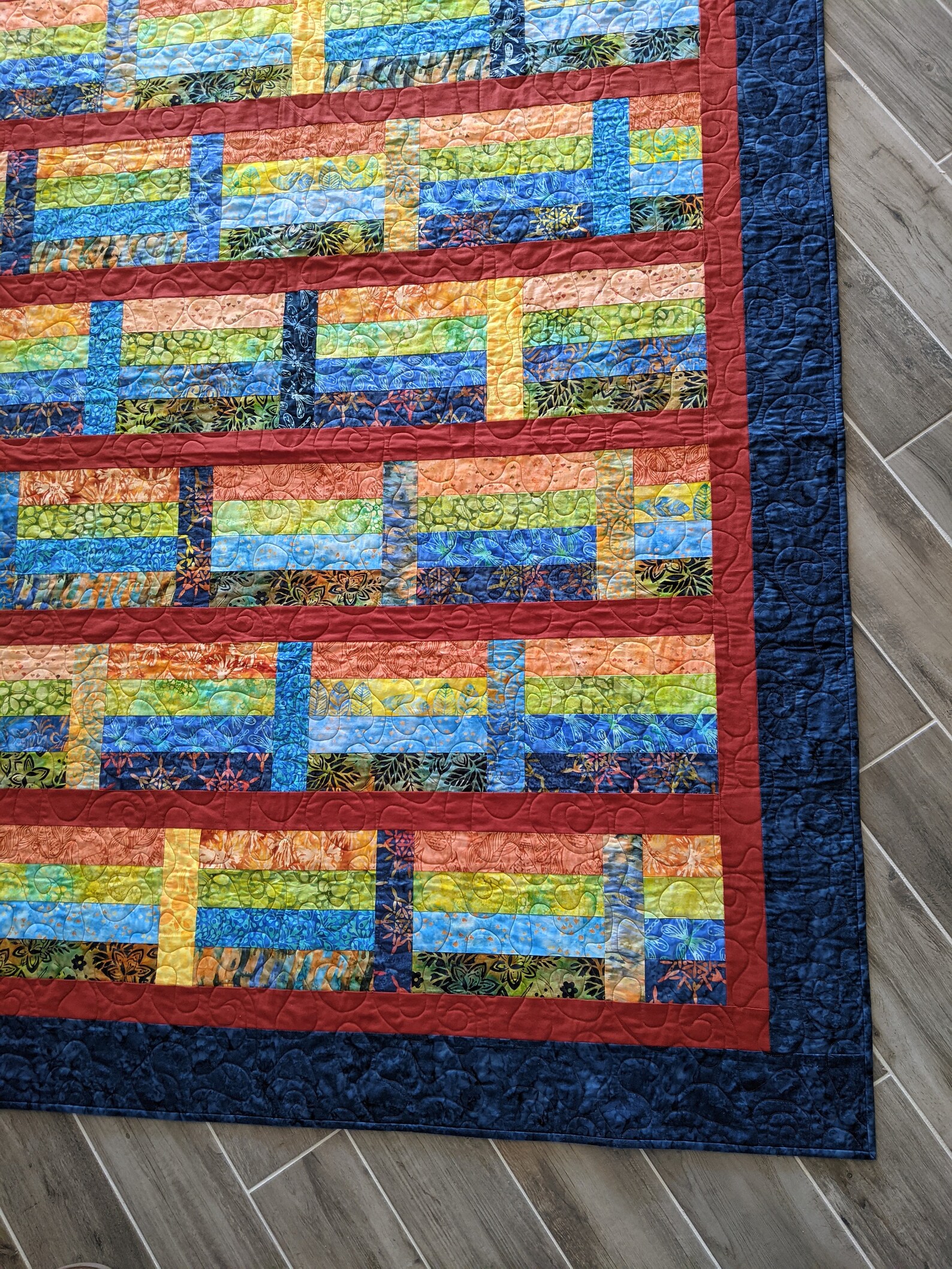 QUILTED THROW large throw Contemporary Quilt Handmade Etsy