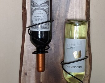 Live Edge Willow Acacia Wine Bottle Rack