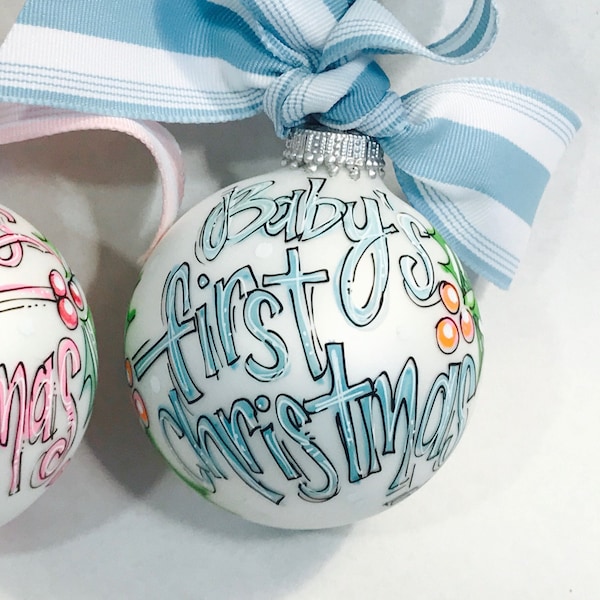 Baby's First Christmas Ornament - Personalized Newborn Gift, Holiday Keepsake