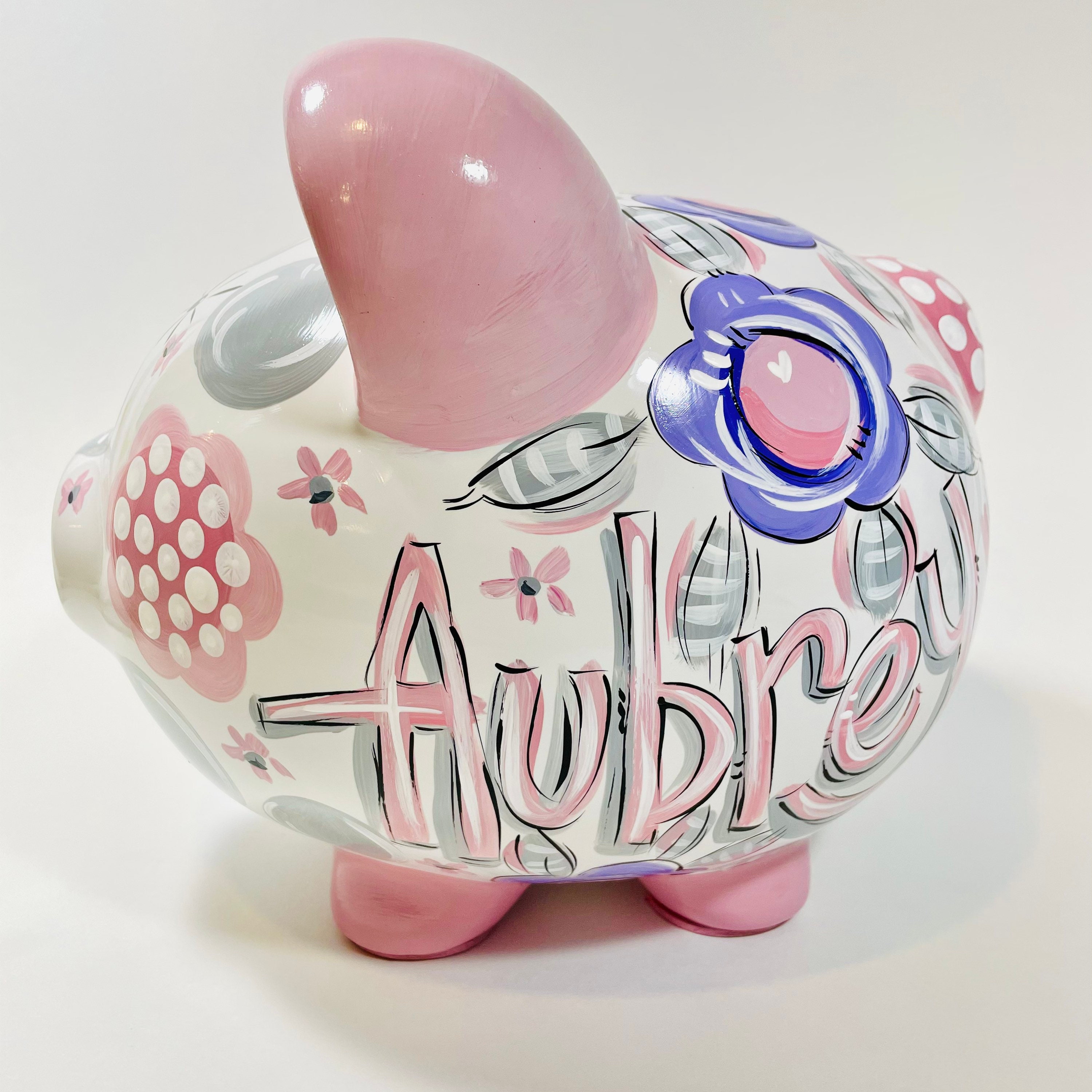 Personalized Ceramic Piggy Bank Piggy Bank for Girl Pink Etsy