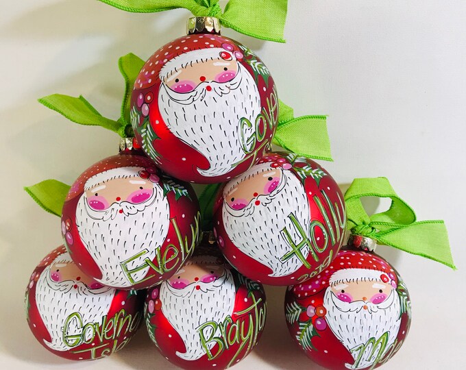 Personalized Red Santa Ornament - Etsy
