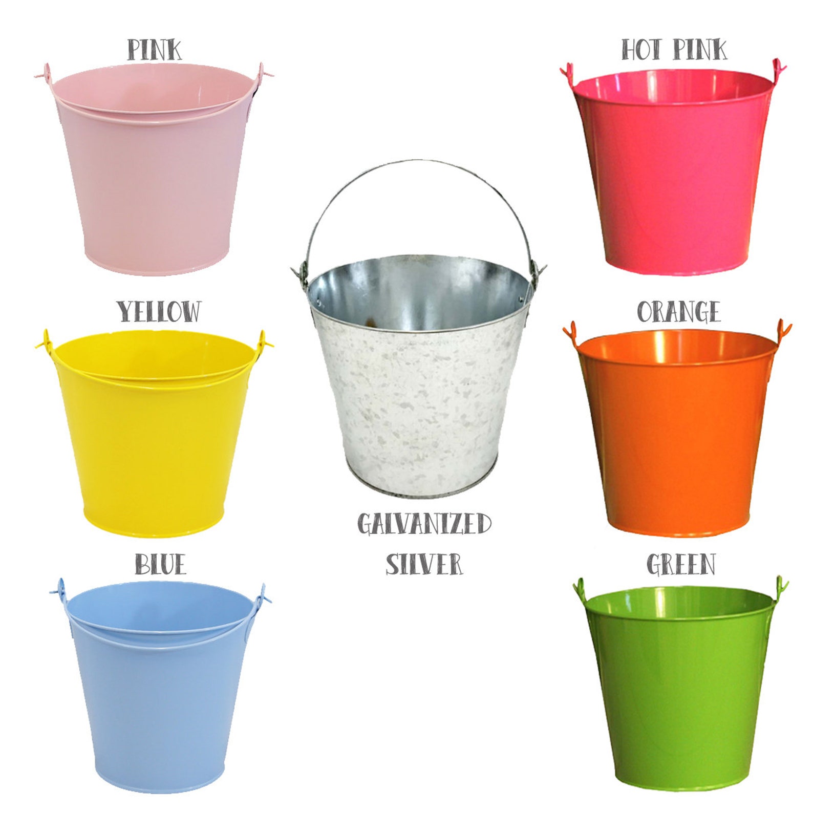 Name Bucket for Girls Painted Easter Bucket Metal Eater Etsy