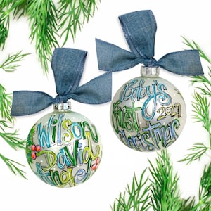 Personalized Baby&#39;s First Christmas Ornament - Cute New Baby Boy Ornament