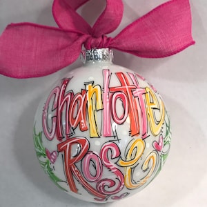 Personalized Ornament BRIGHT, Fun Colors for girls, Custom Christmas Ornament