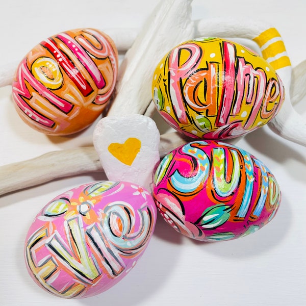 Personalized Easter Egg, Hand Painted Easter Egg, Easter Egg Decor, Paper Mache egg