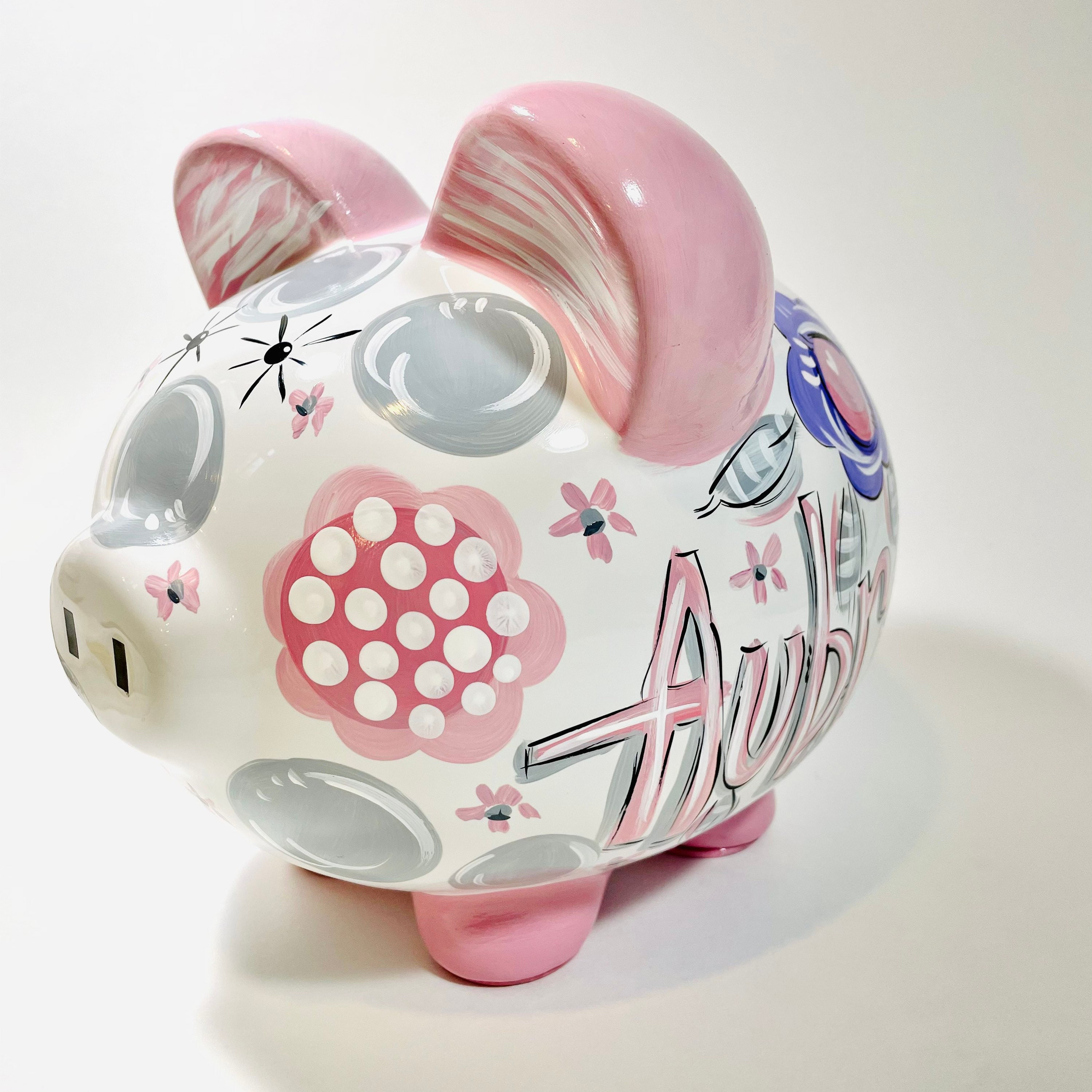 Personalized Ceramic Piggy Bank Piggy Bank for Girl Pink Etsy