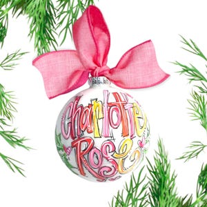 Personalized Ornament BRIGHT Fun Colors for girls Custom Christmas Ornament