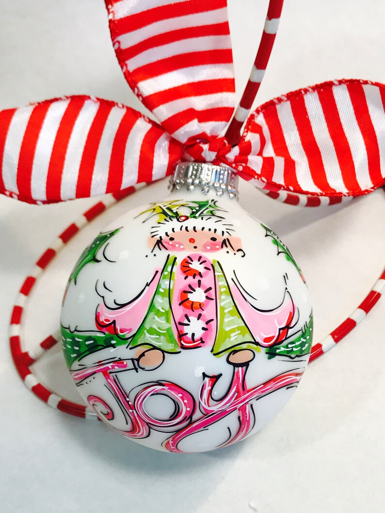 Personalized ELF GIRL Ornament Pinks and Greens Etsy