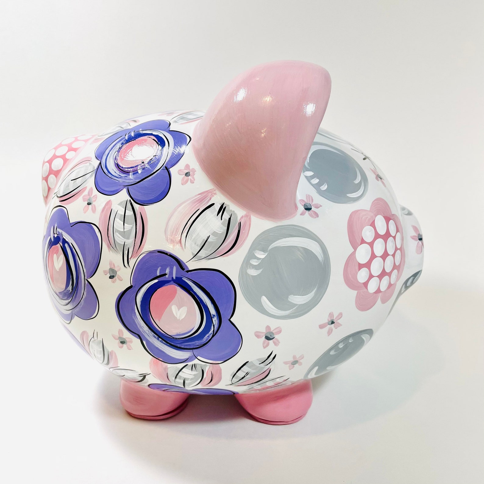 Personalized Ceramic Piggy Bank Piggy Bank for Girl Pink Etsy