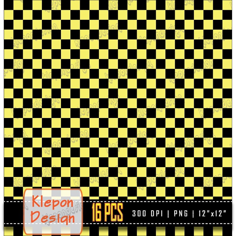 16 Black Checkers Digital Paper Pack in Bright Colors INSTANT Etsy