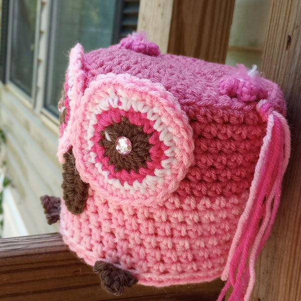 Toilet paper cover owl pink