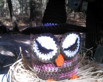 bathroom,toilet paper cover,crochet ,witch,hoot owl,woodland creature