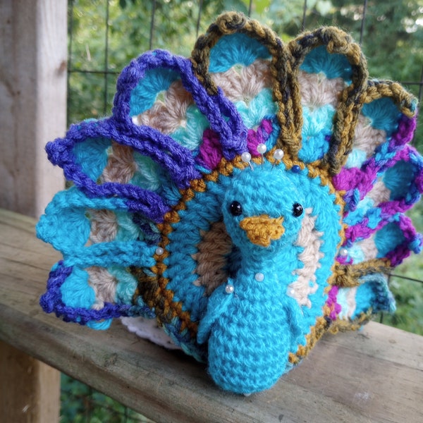 Peacock toilet paper covers crochet