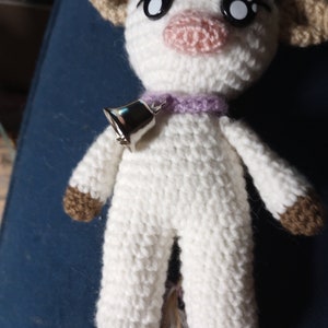 Cow toy is a stuffed crochet farm animal that anyone would love .makes a great gift.