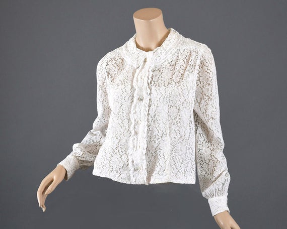 Vintage 1950s Lace Blouse - Unique style - image 1