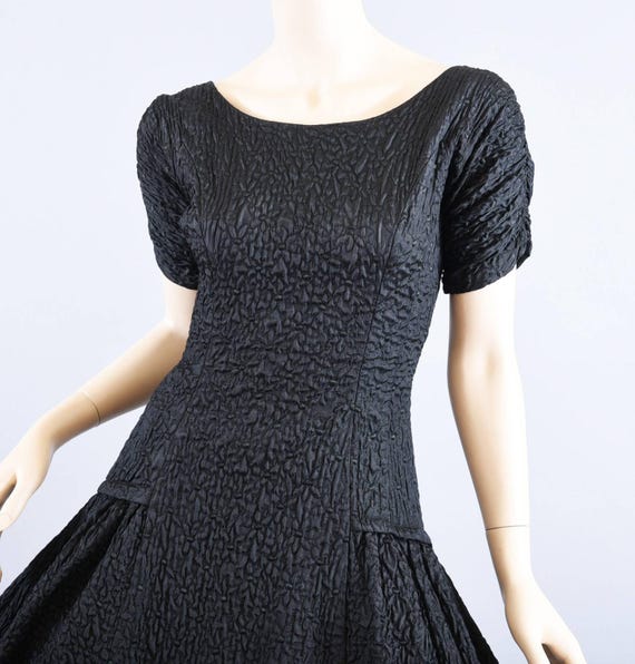 Vintage 1950s Black Party Dress, Ballerina Bodice… - image 4
