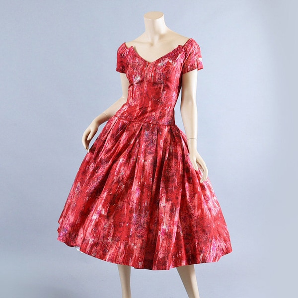 1950s Silk Party Cocktail Dress, Neiman Marcus XSm