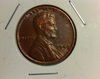 Trio of 1949 P-D-S uncirculated Lincoln Wheat Cents