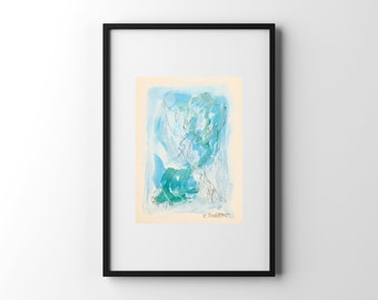 Blue Abstract Original Art *Not a print