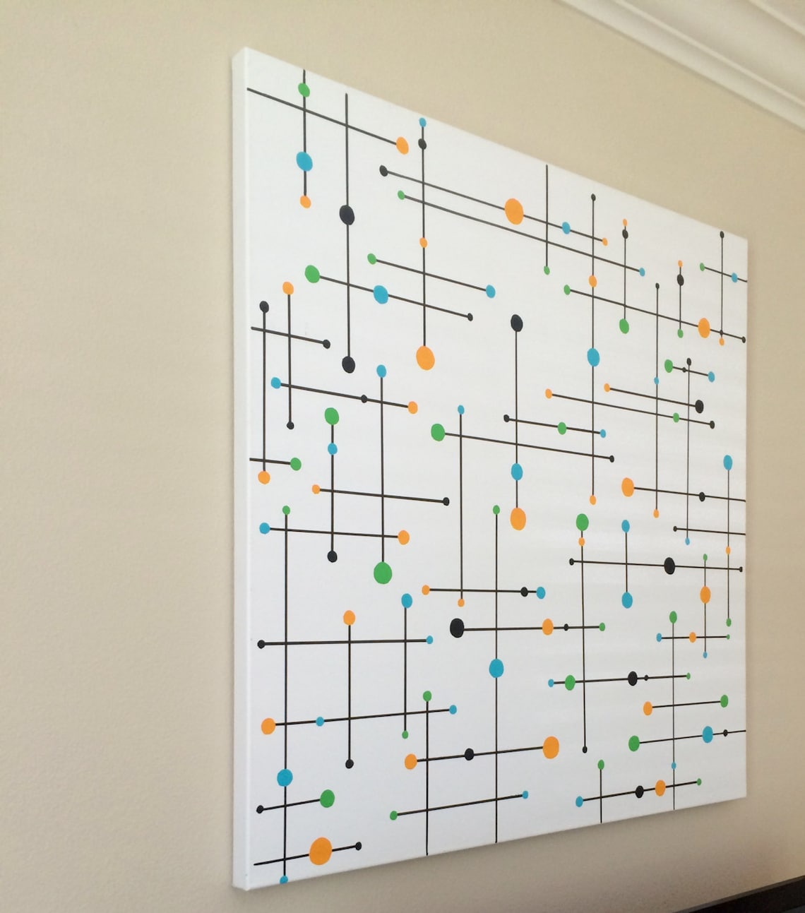 Mid Century Modern Wall art Atomic 1950s Geometric painting Etsy