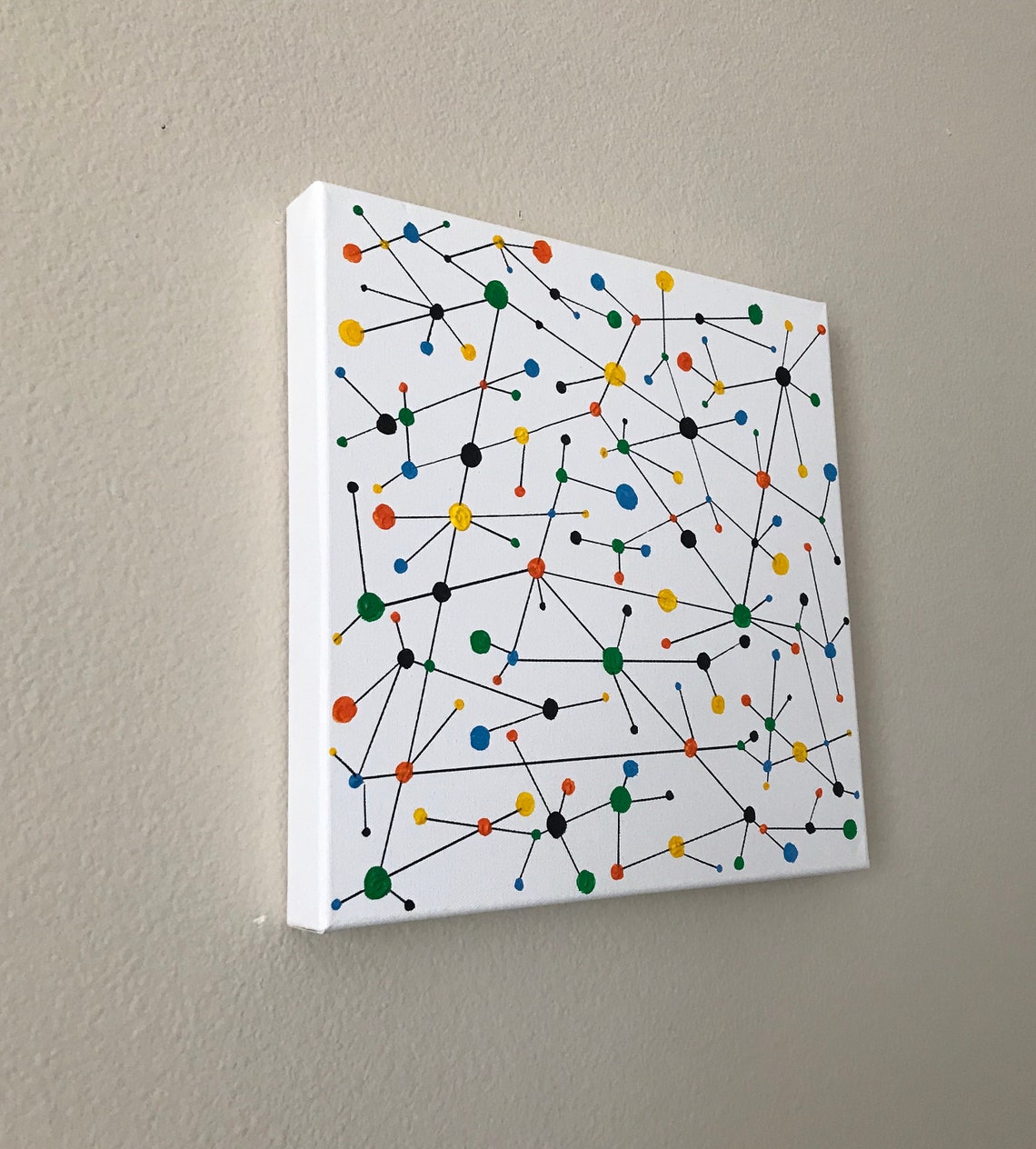 Mid Century Modern Atomic Wall Art 1950s Geometric Painting Etsy