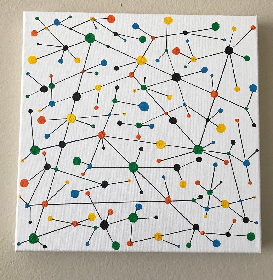 Mid Century Modern Atomic Wall Art 1950s Geometric Painting Etsy