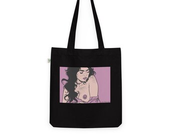 Summer Muse Tote / Organic Fashion Art Illustrated Tote Bag / Lightweight and Durable