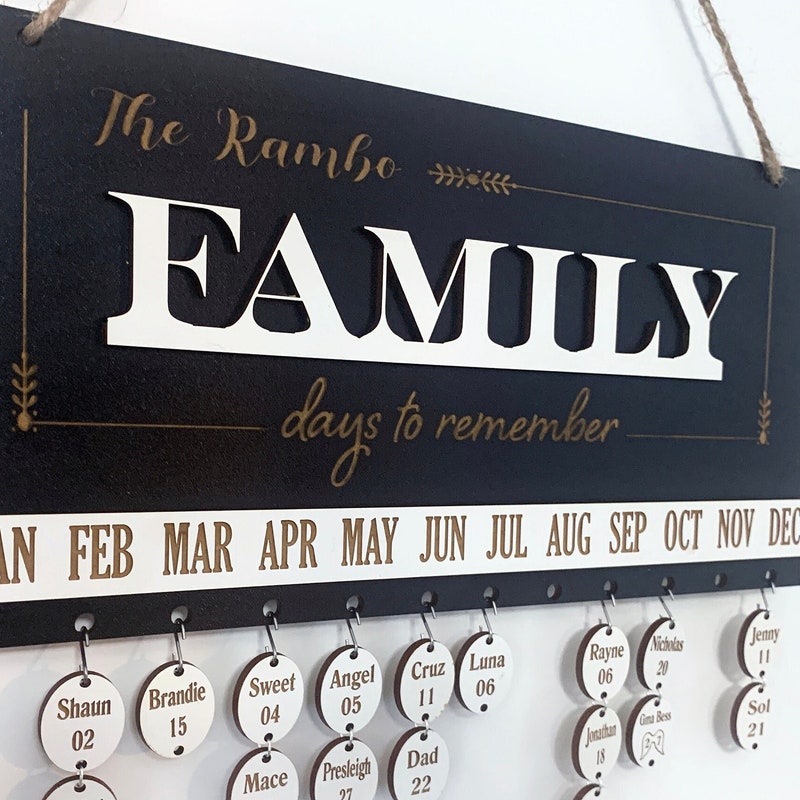 Birthday Calendar Wall Hanging Etsy