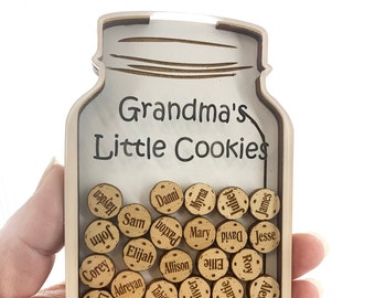Grandma Gifts for Mother’s Day Nini Nana with Personalized Grandchild Memaw Nana Gammy Nanny Gigi Grandmothers GMa little Cookies Jar Magnet